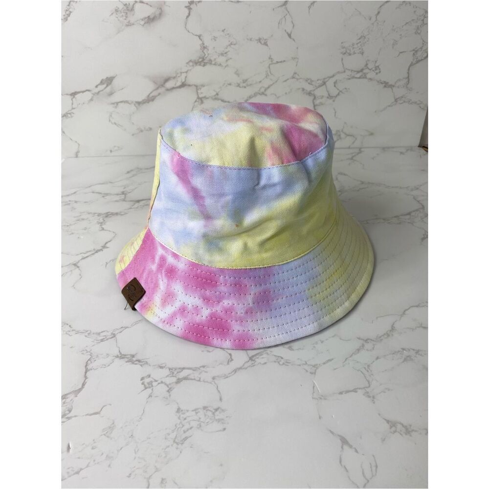 Tie-Dye Pastel Bucket Hat - Pink, Yellow, Blue